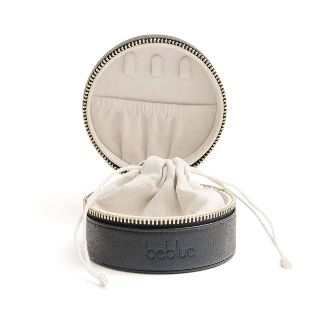 Beblue BACTRAVEL-N-GLD Black & Gold The Nomad Travel Pouch Jewellery Box