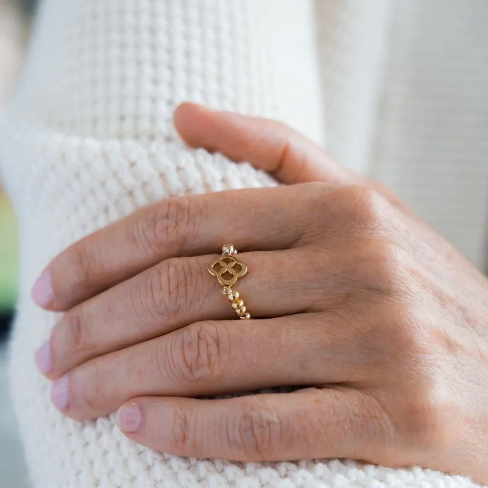 Beblue BRESURSPI-LW Gold Be Spirited Ring - Lotus Whispers