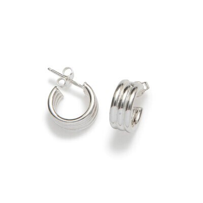 Beblue BO1585-SLV Silver BO 1585 Hoop Earrings - Black Velvet