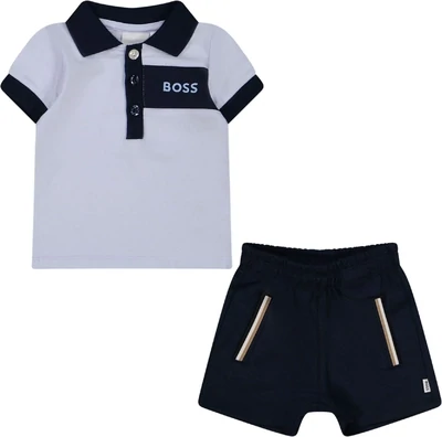 Hugo Boss J98419 Baby Boy's Short Sleeve T-Shirt & Shorts Set 2PC (Boxed) – Navy