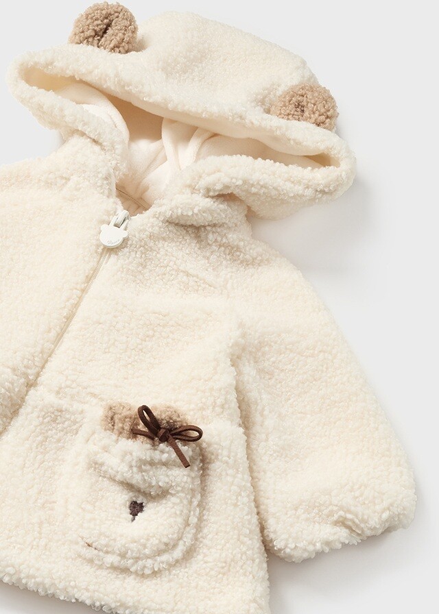 Mayoral 2403 Baby Girl's Long Sleeve Fluffy Zip-up Hoodie