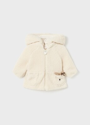 Mayoral 2403 Baby Girl's Long Sleeve Fluffy Zip-up Hoodie