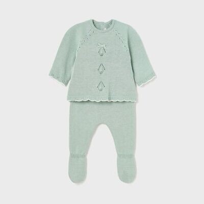 Mayoral 1504 Baby Girl Green Knitted Set