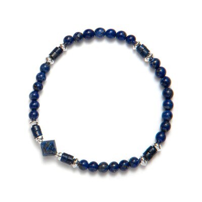 Beblue BBCREA-SL Silver Be Creative Blue Bead Bracelet - Soulful Lapis