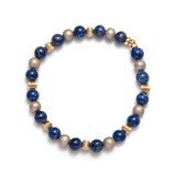 Beblue BBSURALLUR-SL Gold Be Alluring Blue Bead Bracelet - Soulful Lapis