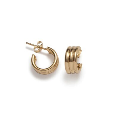 Beblue BO1585-GLD Gold 1585 Hoop Earrings 2mm - Black Velvet