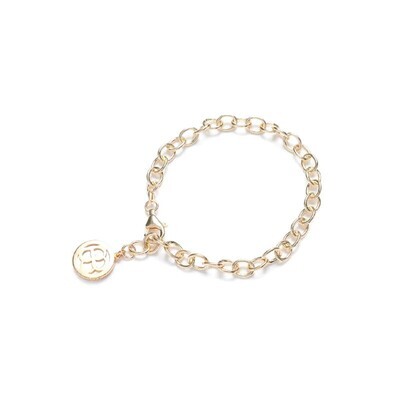 Beblue BBSURACCOM-GLD Gold Be Accomplished Round MOP Clover Pendant Chain Bracelet - Essentials