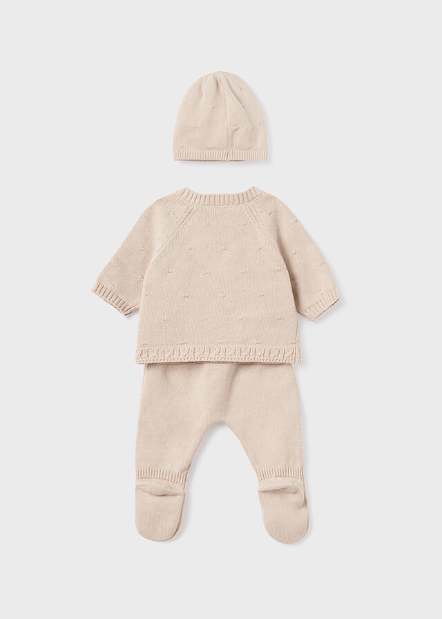 Mayoral 19361 Baby's Long Sleeve Knit Sweater, Pants & Hat Set 3PC