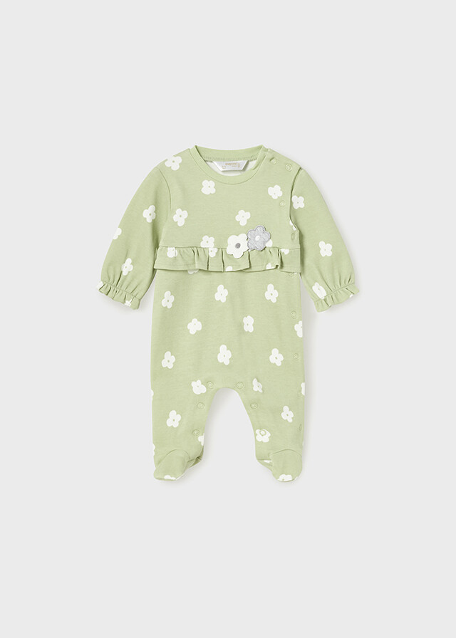 Mayoral 2734 Baby Girl's Long Sleeve Footed Onesie