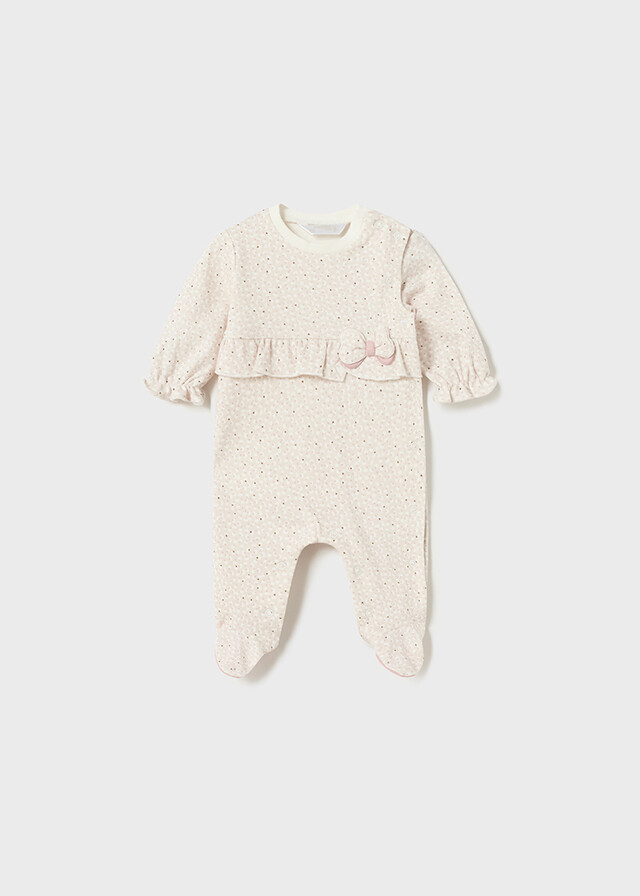 Mayoral 2734 Baby Girl's Long Sleeve Footed Onesie