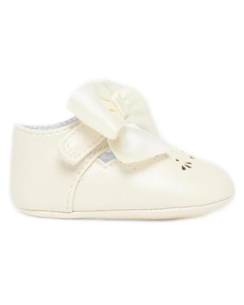 Mayoral 9631 Baby Girl's Cream Velcro Shoes W/ a Bow