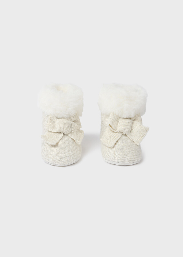 Mayoral 9686 Baby Girl's Faux Fur Knit Booties/