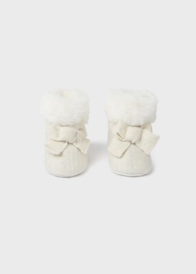 Mayoral 9686 Baby Girl's Faux Fur Knit Booties