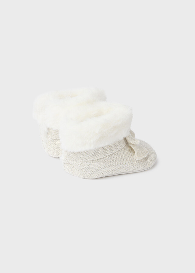 Mayoral 9686 Baby Girl's Faux Fur Knit Booties/