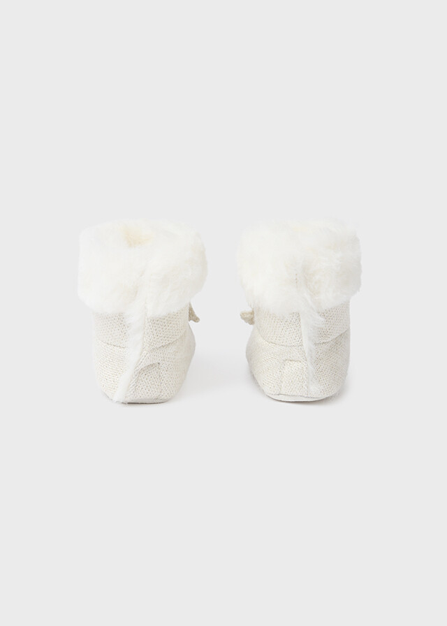 Mayoral 9686 Baby Girl's Faux Fur Knit Booties/