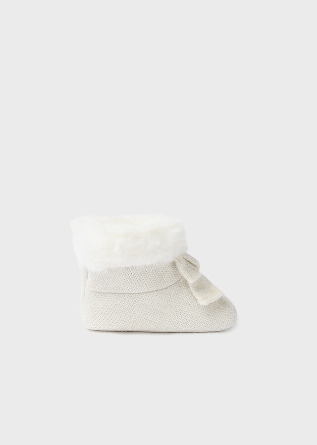 Mayoral 9686 Baby Girl's Faux Fur Knit Booties/