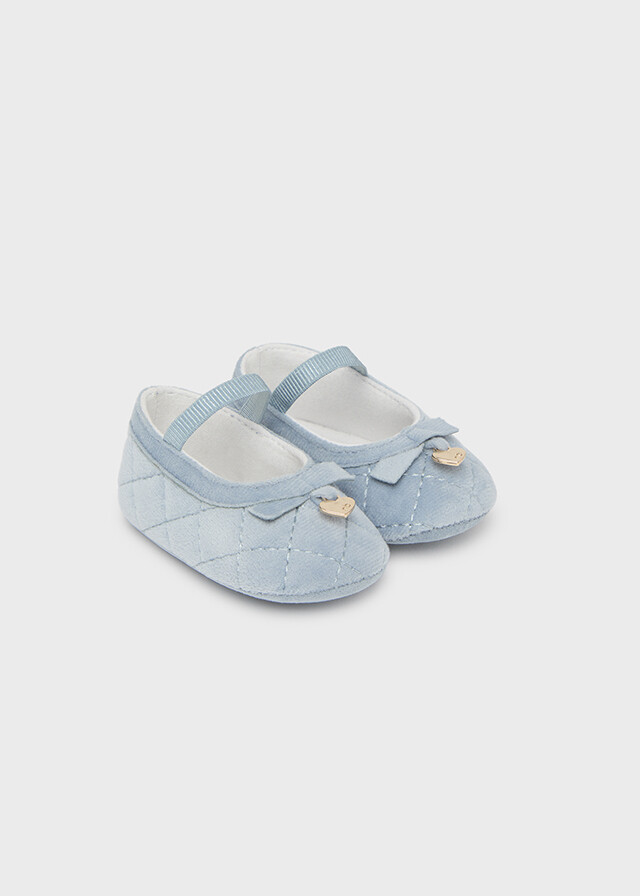 Mayoral 9689 baby girls velvet Maryjanes nieve with little gold charms