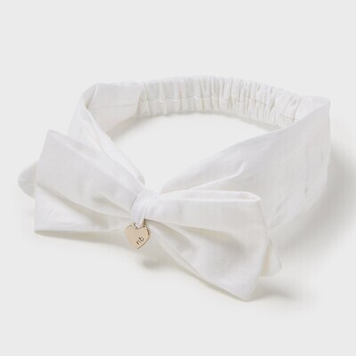 Mayoral 9499 Baby Girl’s Headband w/ Bow & Heart Pendant