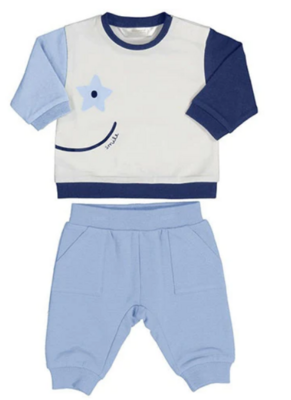 Mayoral 1623B Baby Boy's Long Sleeve T-Shirt & Jogger Set 2PC – Light Blue