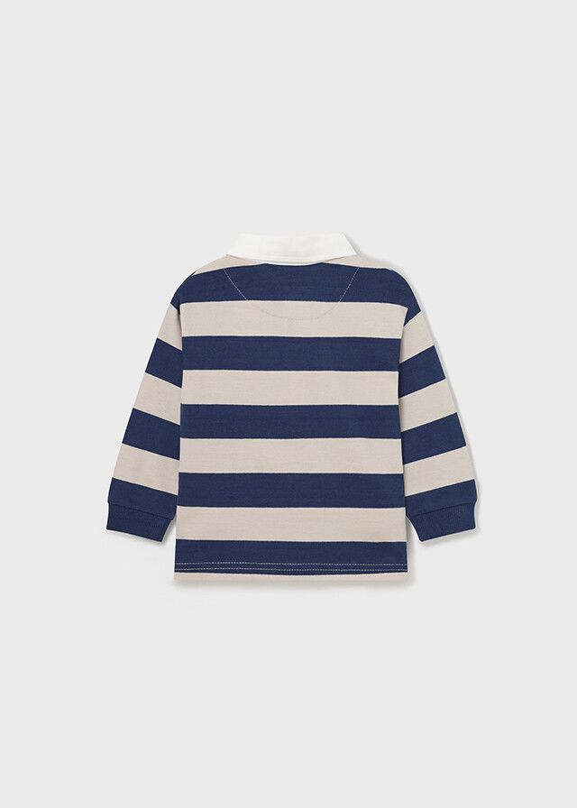 Mayoral 2171/2534 Baby Boy's Long Sleeve Stripes Polo & Pants Set 2PC – Piedra-Azul- Boletus 12m
