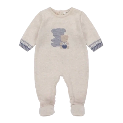 Mayoral 2672 Baby Boy's Long Sleeve Footed Knit Onesie