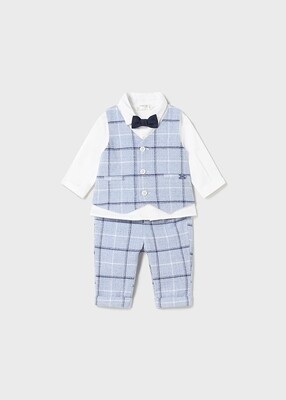 Mayoral 2520 Baby Boy's Long Sleeve Shirt, Vest & Pants Set 3PC