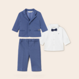 Mayoral 1190 Baby Boy's 3 Piece Blue Suit W/ White Dress Shirt