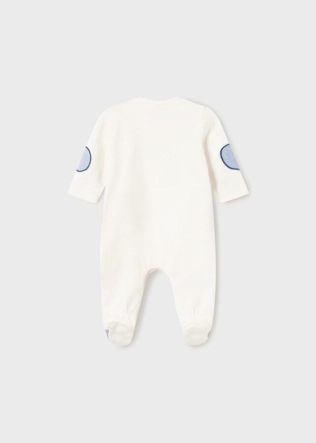 Mayoral 2747 Baby Boy's Long Sleeve Footed Onesie