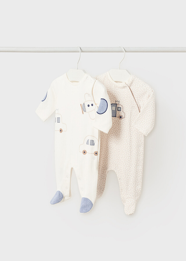 Mayoral 2747 Baby Boy's Long Sleeve Footed Onesie