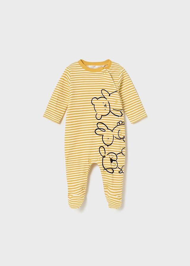 Mayoral 2747 Baby Boy's Long Sleeve Footed Onesie