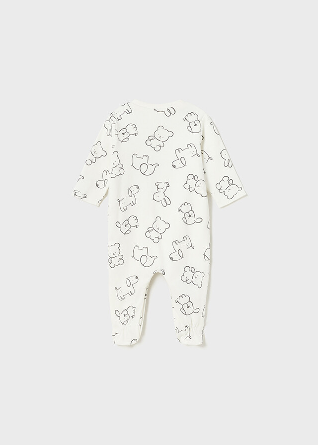Mayoral 2747 Baby Boy's Long Sleeve Footed Onesie