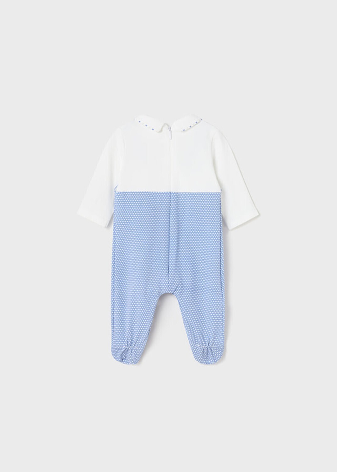 Mayoral 1616 Baby Boy Blue & White Overall Onesie