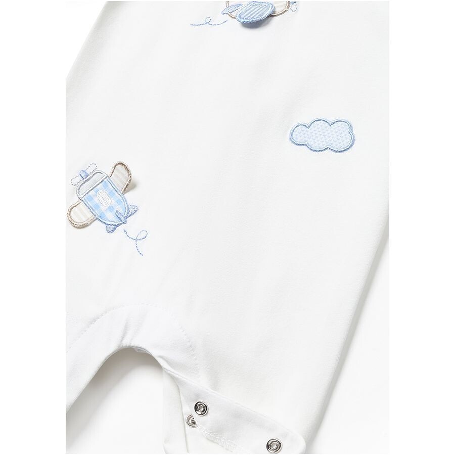 Mayoral 1750 Baby Boy Blue & White Long Onesie W/ Airplane Designs
