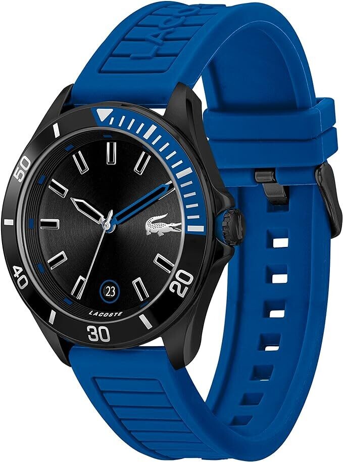 Lacoste 2011262 Men's Tiebreaker Quartz Stainless Steel & Silicone Watch – Blue