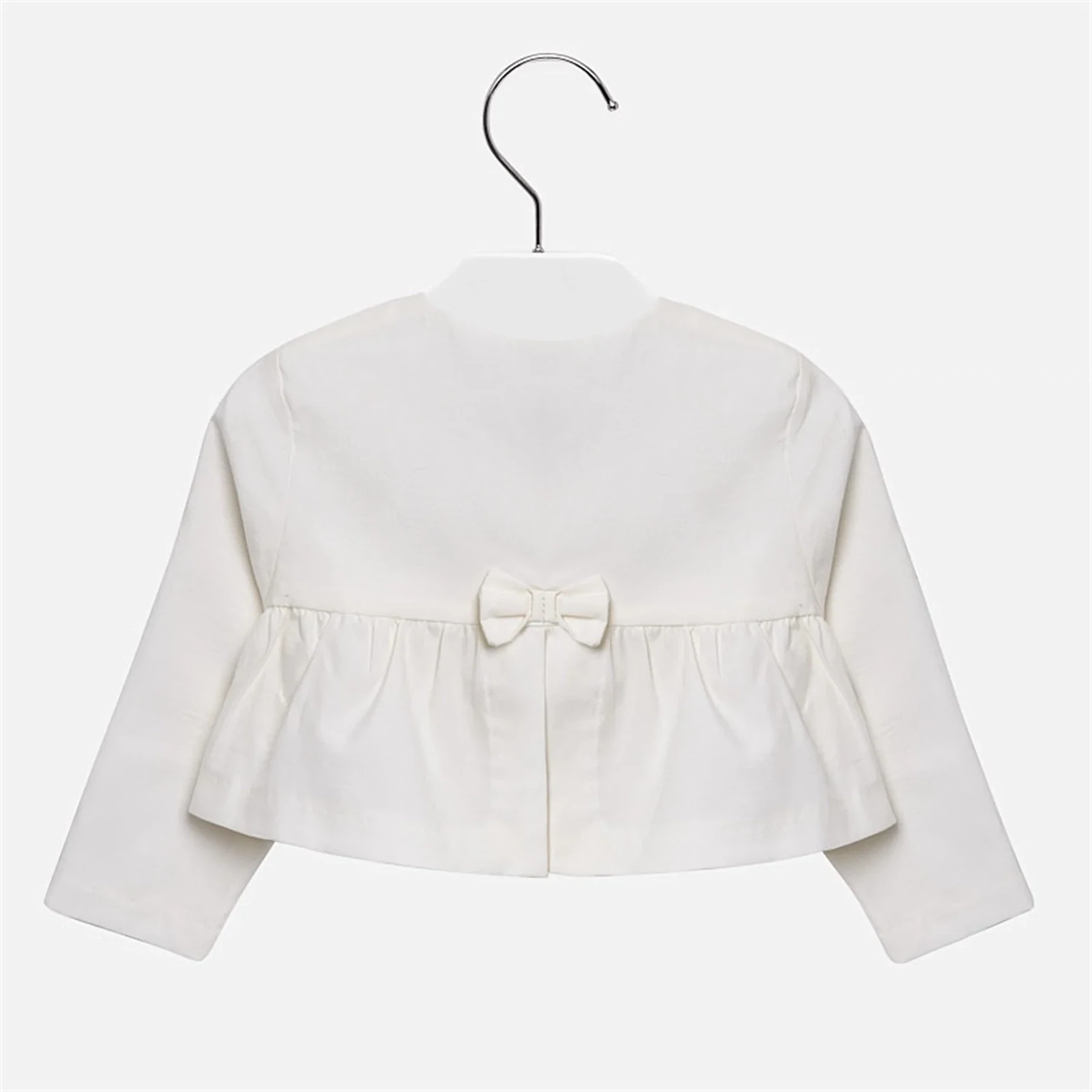 Mayoral 1414 Baby Girl Bolero Ivory w/ Back Bow