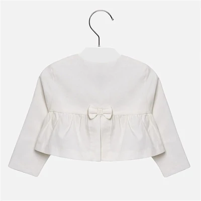 Mayoral 1414 Baby Girl Bolero Ivory w/ Back Bow 