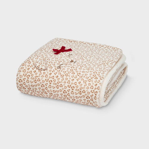 Mayoral 9778 Baby Girl Blanket Leopard/Red Bow