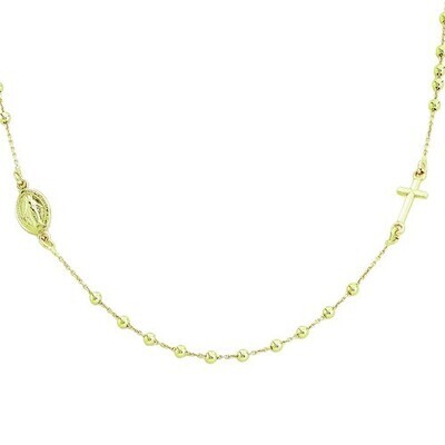 Amen CROG3 Women's Gold-Plated Classic Rosary Choker Necklace - Rosary