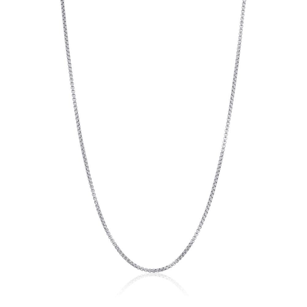 Italgem SPN44-22" Men's S.Steel Silver Polished 2.5mm Round Box Chain Necklace 22"