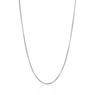 Italgem SPN44-22 Men's S.Steel Silver Polished 2.5MM Round Box Chain Necklace/22"