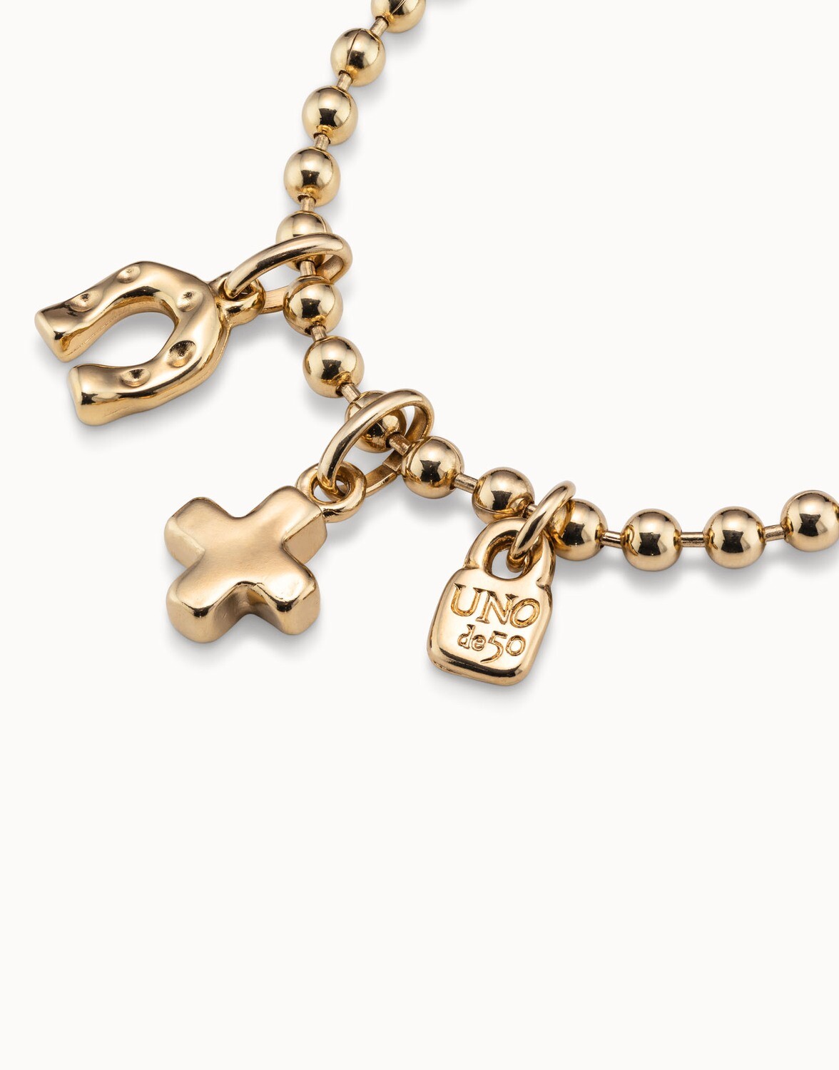 UNOde50 PUL1829ORO0000M 18kt Gold-Plated Small Ball Bead Bracelet - Emotions