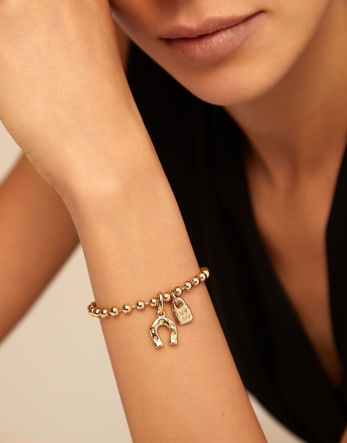 UNOde50 PUL1829ORO0000M 18kt Gold-Plated Small Ball Bead Bracelet - Emotions
