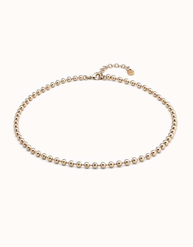 UNOde50 COL1862ORO0000U 18kt Gold-Plated Small Ball Bead Necklace - Emotions