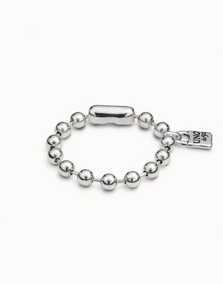 UNOde50 PUL1215MTL0000L Sterling Silver Large Ball Beads Bracelet – Size Large