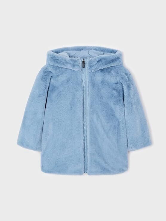 Mayoral 4489 Girl's Reversible Faux Fur & Puffer Coat /OCEANO