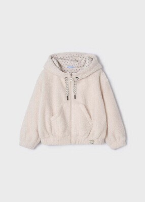 Mayoral 4496 Girl's Fur Jumper Zip-Up Hoodie – Garbanzo