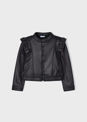 Mayoral 4405 Girl's Long Sleeve Faux Leather Jacket