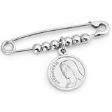 Amen SBMM Women's Sterling Silver Medjugorie Medal Safety Pin Brooch - Pins