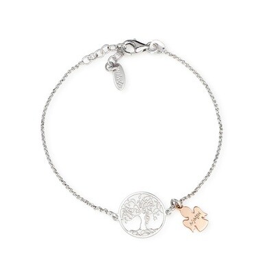 Amen BRALABR3 Women’s Silver Tree of Life & Rose Angel Bracelet - Tree of Life