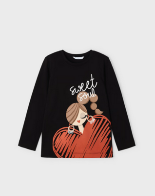 Mayoral 4014 Girl's Long Sleeve "Sweet Soul" T-Shirt